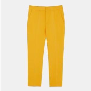 NEW Zara mid-rise skinny trouser in Dark Yellow